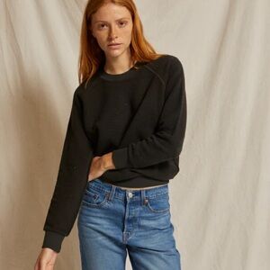 Perfectwhitetee Ziggy-Vintage Black- reverse fleece shrunken crewneck